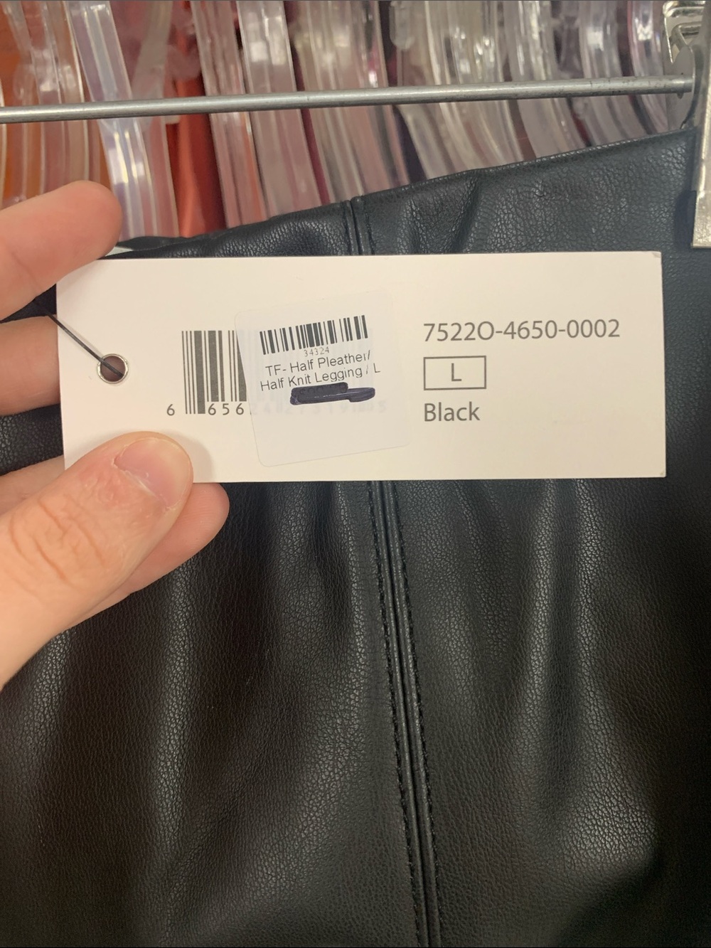 Tribal Black NWT Faux-Leather Slim Pants Size L - Picture 2 of 2